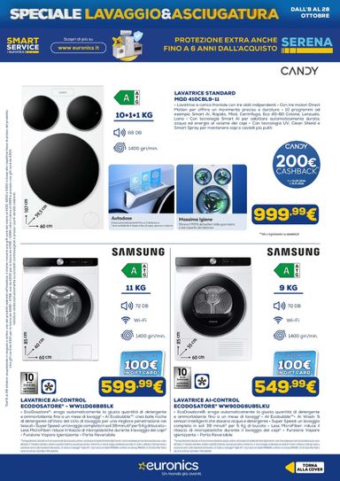 Volantino Euronics - Euronics - Lavaggio & Asciugatura valido dal 08/10 al 28/10 - pagina 15