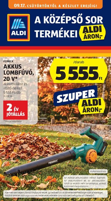 Akciós újság Aldi - Aldi - Középső sor termékei érvényes 09.17.-tól 09.23.-ig - 1 oldal