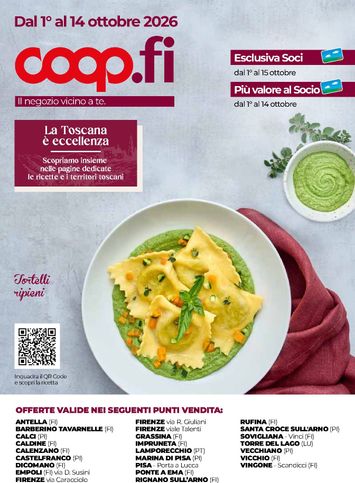 Volantino Coop Firenze - Coop Firenze - Vicino a te valido dal 01/10 al 14/10 - pagina 1