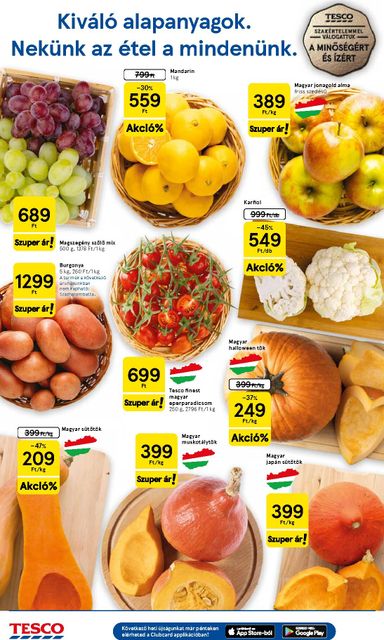Akciós újság Tesco - Tesco érvényes 10.15.-tól 10.21.-ig - 2 oldal