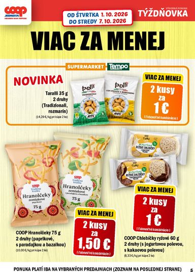 Leták COOP Jednota - COOP Jednota - Vranov nad Topľou od 01.10. do 07.10. - strana 5