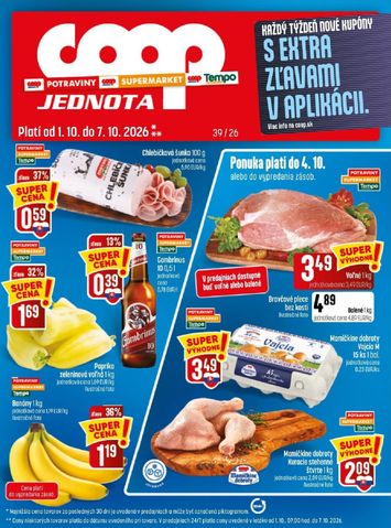 Leták COOP Jednota - COOP Jednota od 01.10. do 07.10. - strana 1