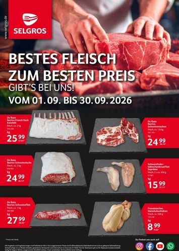 Prospekt Selgros - Selgros - Bestes Fleisch gültig ab 01.09. bis 30.09. - seite 1
